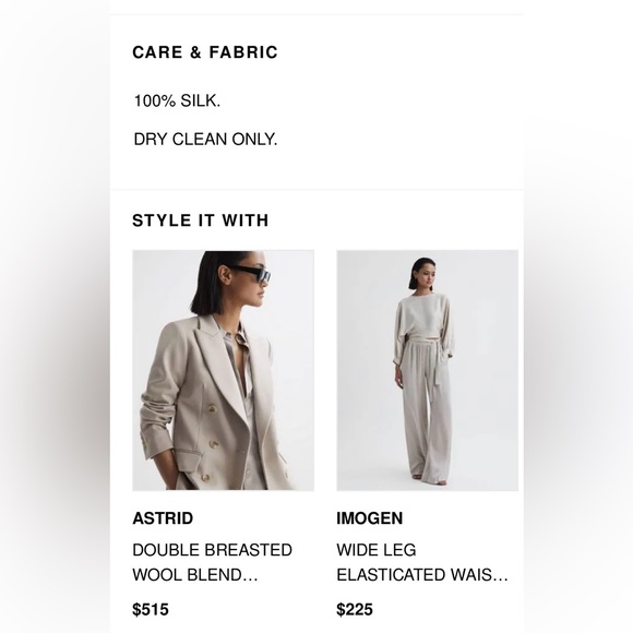 NWT Reiss Silk Button Down Shirt - Picture 6 of 6